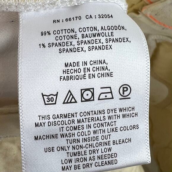 NWT Chino by Anthropologie Relaxed Speckled White Pants Size 25 - Picture 8 of 8